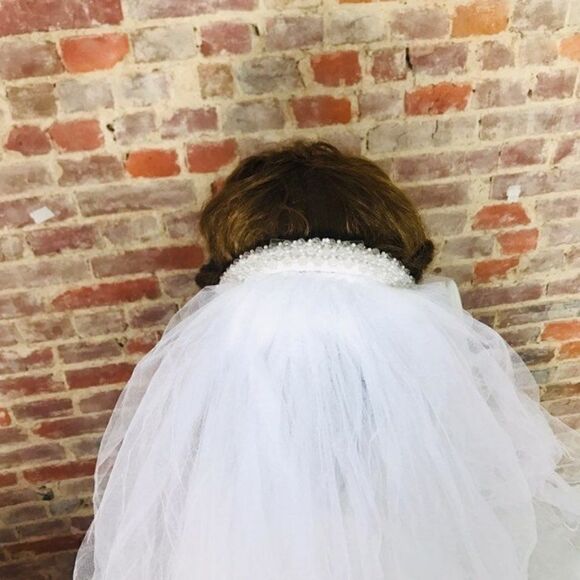 Vintage Bridal Cathedral Veil Comb Pearl - Picture 7 of 8